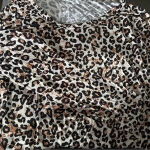 Leopard Print Top - Cream, Tan & Black